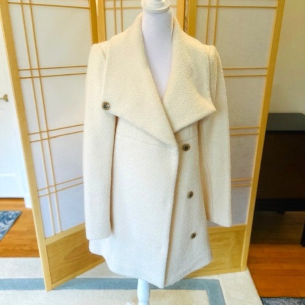 NWOT - Cream /White Catherine Malandrino Coat - Size S